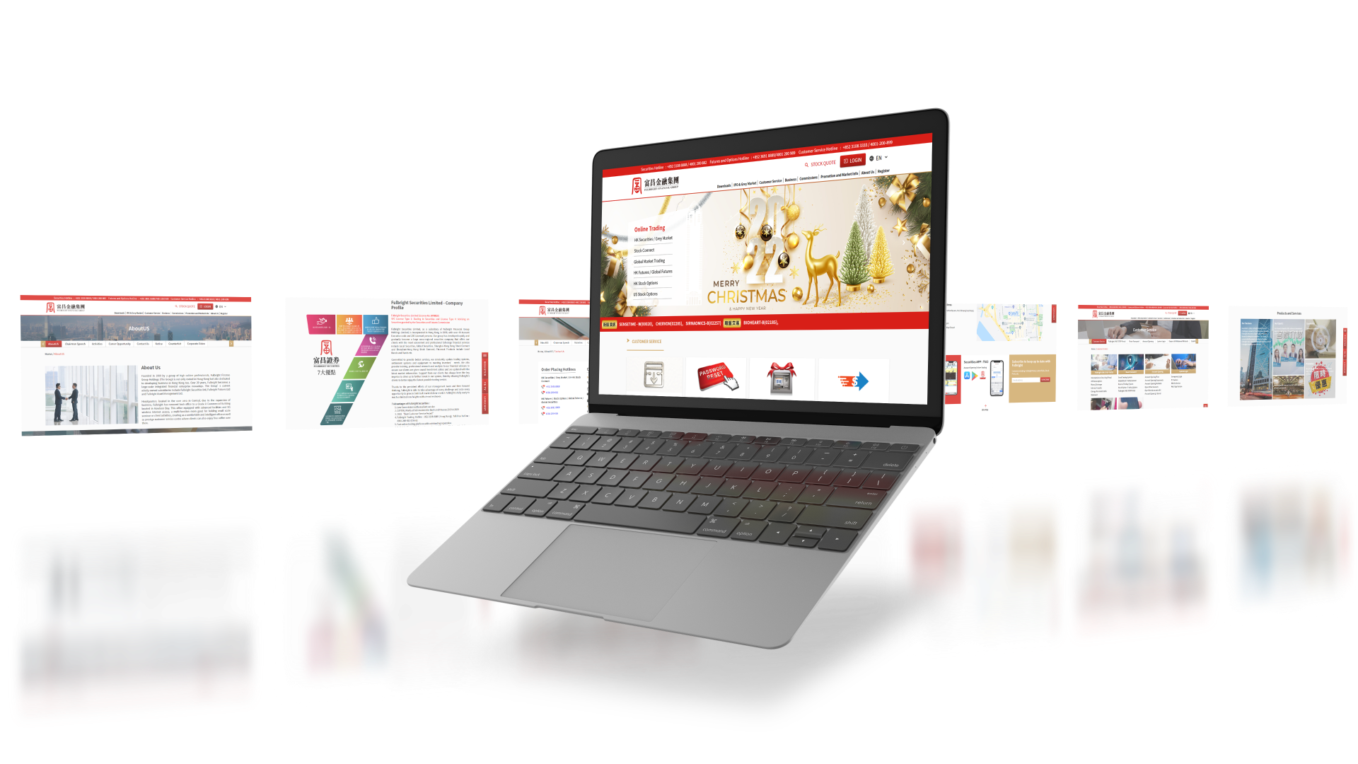 Fulbright mockup screens in Visible One