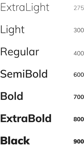 Font weight chart for Longchamp in Visible One