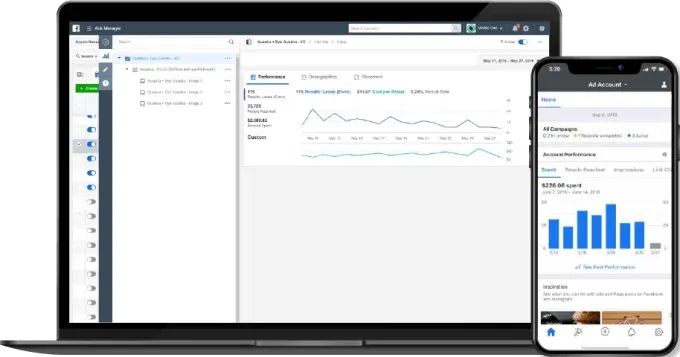 Facebook Ads Data with Laptop