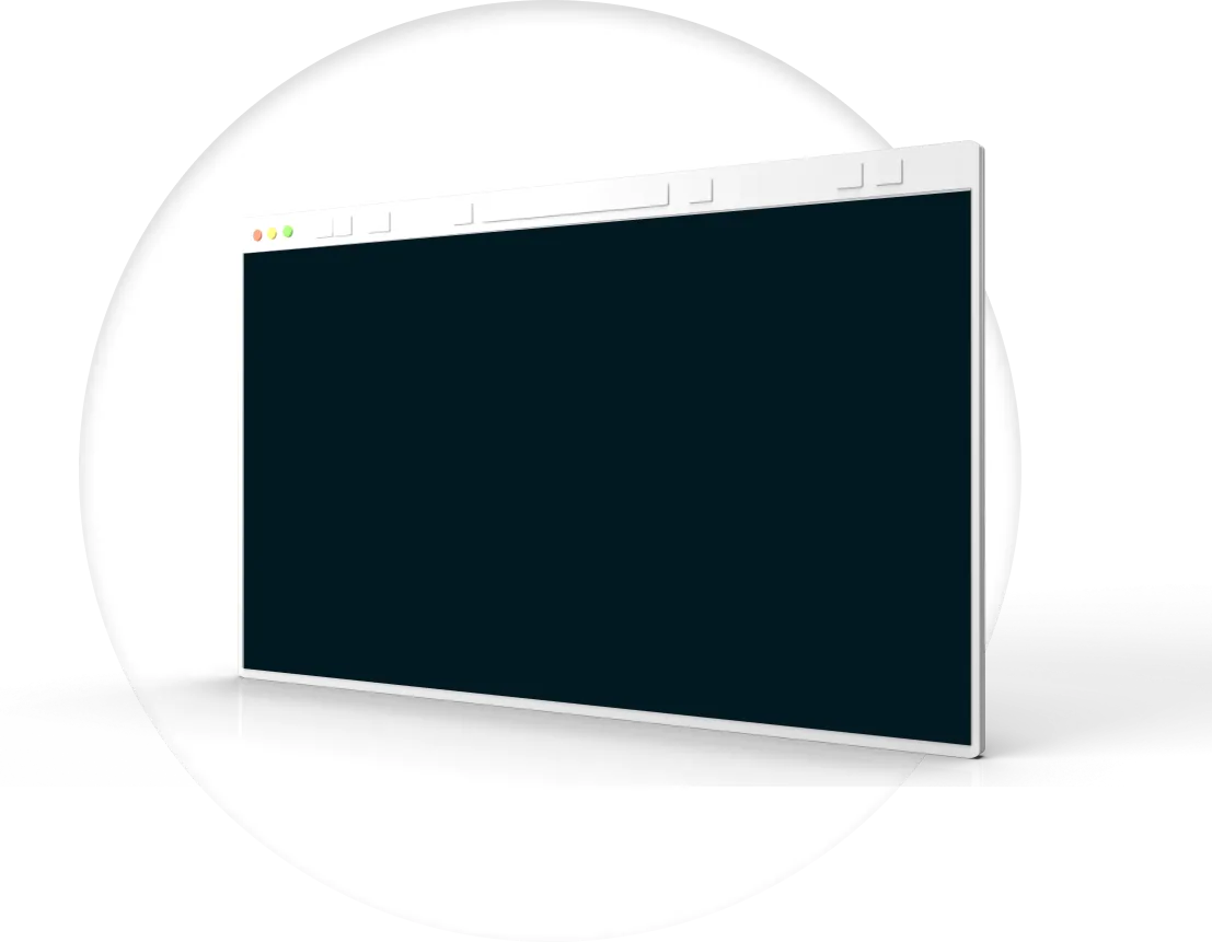 pc mockup with white background in visible one