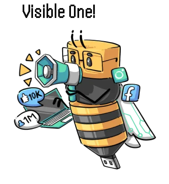 social-media-bee-illustation-in-visible-one
